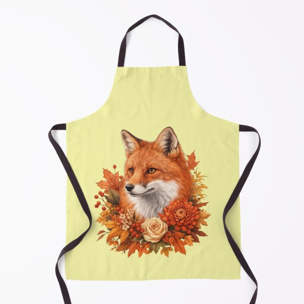Item preview, Fox portrait with autumn flowers and leaves designed and sold by Mauswohn.