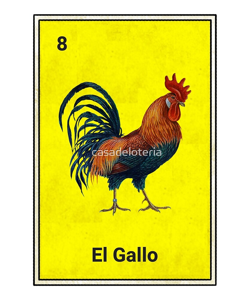 El Gallo Mexican Loteria Card by casadeloteria.