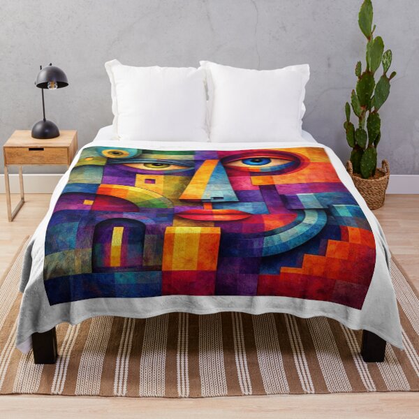 Aperçu de l'œuvre Modern Cubist Color Portrait créée et vendue par JcAbstractArt.