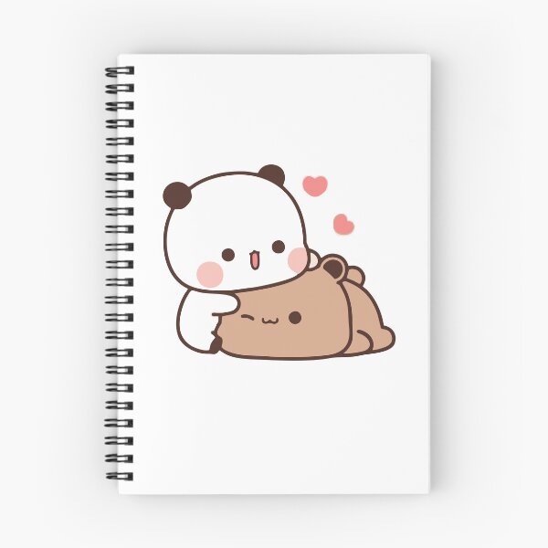 Item preview, Cute Kawaii Panda Hugging Bear Plush Cartoon Aesthetic designed and sold by Pinpondesigns.