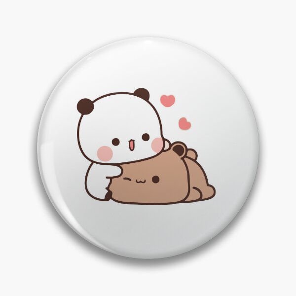 Item preview, Cute Kawaii Panda Hugging Bear Plush Cartoon Aesthetic designed and sold by Pinpondesigns.