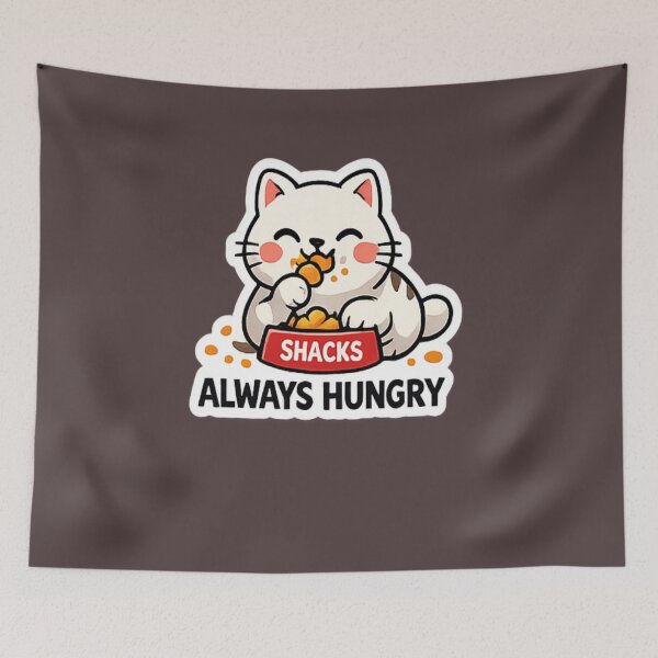 Item preview, Always Hungry Cute Cat Meme Sticker Design designed and sold by Artbysarmina.
