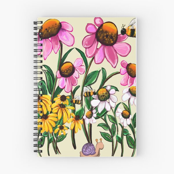Item preview, Flower Garden in Summer - English Cottage Garden Flowers in bloom with honey bees and snail designed and sold by Artonmytee.