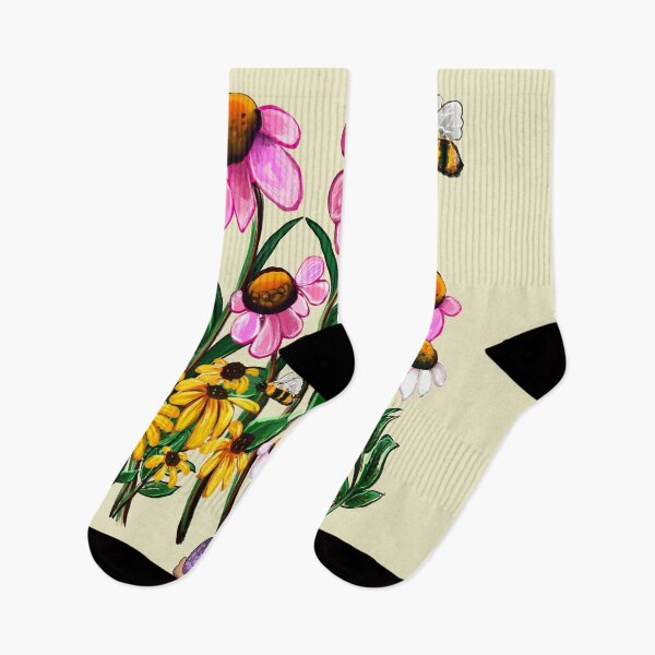 Item preview, Flower Garden in Summer - English Cottage Garden Flowers in bloom with honey bees and snail designed and sold by Artonmytee.