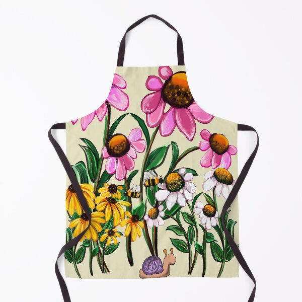 Item preview, Flower Garden in Summer - English Cottage Garden Flowers in bloom with honey bees and snail designed and sold by Artonmytee.