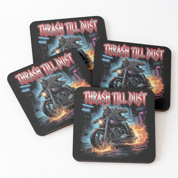 Item preview, Motociclista esqueleto Thrash Till Dust designed and sold by printedartgoods.