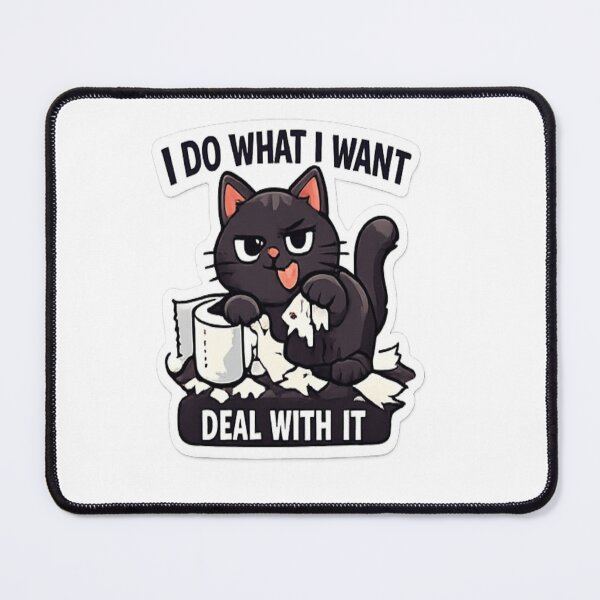 Item preview, Do What I Want Funny Black Cat Sticker designed and sold by Artbysarmina.