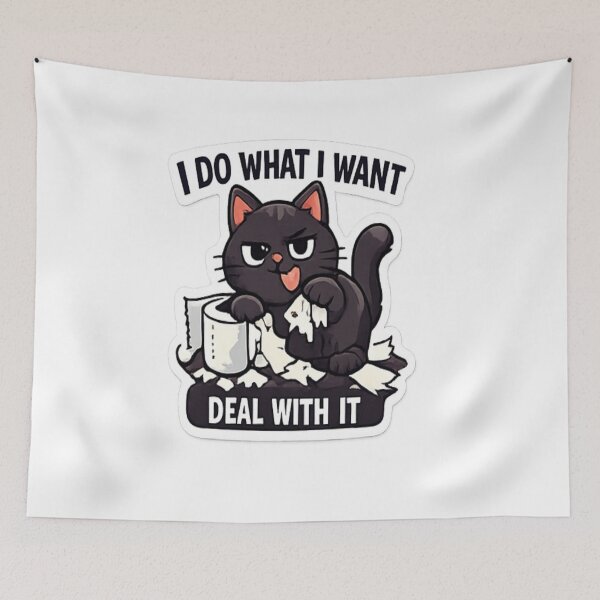 Item preview, Do What I Want Funny Black Cat Sticker designed and sold by Artbysarmina.