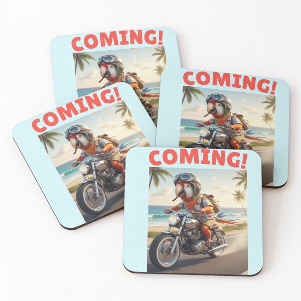Item preview, Coming! a Funny motorbike gift, for the bike enthusiast and pet lover designed and sold by PiperParrot.