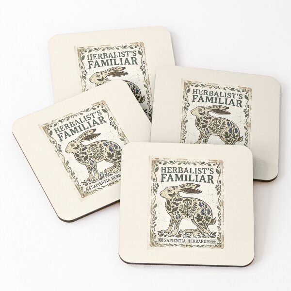 Item preview, Vintage Herbalist Familiar Rabbit Folk Art designed and sold by SplashTastic.