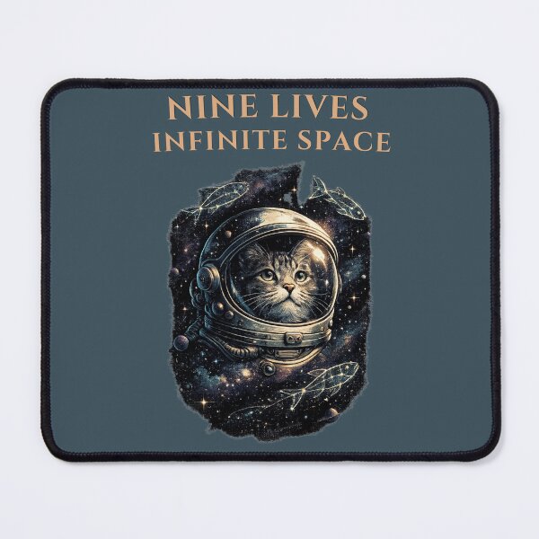 Item preview, Nine Lives Infinite Space Cat – Vintage Astronaut Galaxy Cat T-Shirt designed and sold by HOUSE OF TIST.