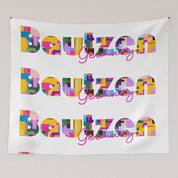 Item preview, Bautzen, Germany, Vibrant Abstract City Typography Art designed and sold by Wanderful-roads.