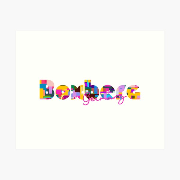 Item preview, Boxberg, Germany, Vibrant Abstract City Typography Art designed and sold by Wanderful-roads.