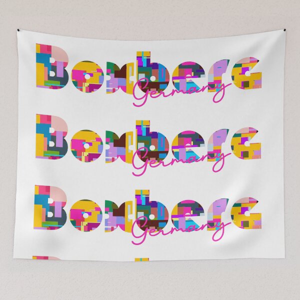 Item preview, Boxberg, Germany, Vibrant Abstract City Typography Art designed and sold by Wanderful-roads.