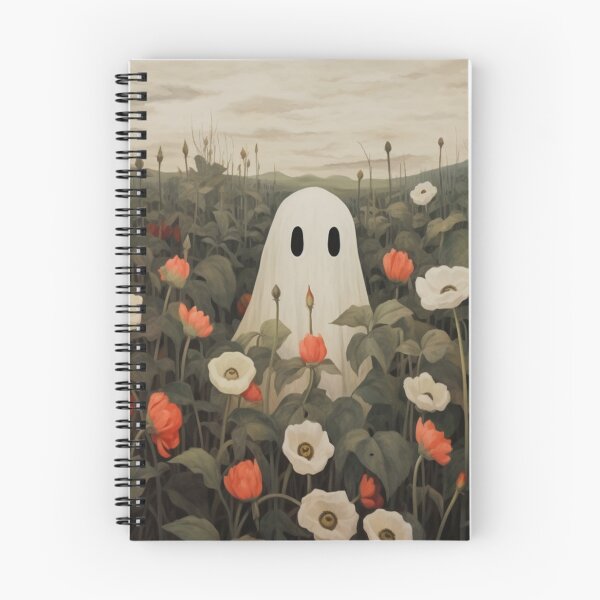 Item preview, Whimsical Halloween Ghost in Poppy Field designed and sold by AtlantiqArt.