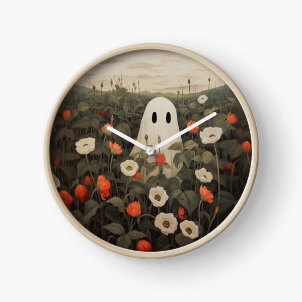 Item preview, Whimsical Halloween Ghost in Poppy Field designed and sold by AtlantiqArt.