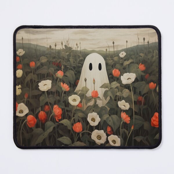 Item preview, Whimsical Halloween Ghost in Poppy Field designed and sold by AtlantiqArt.