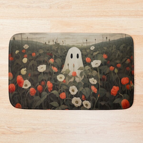 Item preview, Whimsical Halloween Ghost in Poppy Field designed and sold by AtlantiqArt.