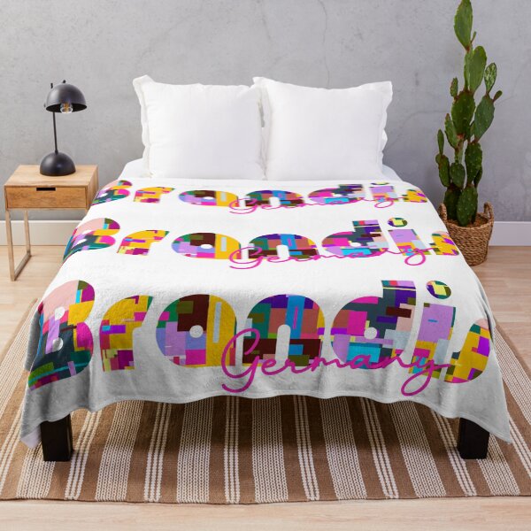 Item preview, Brandis, Germany, Vibrant Abstract City Typography Art designed and sold by Wanderful-roads.