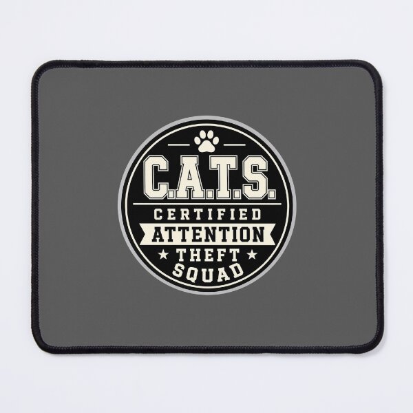Item preview, Certified Attention Theft Squad Funny Varsity Cat Badge designed and sold by Mindworx21.