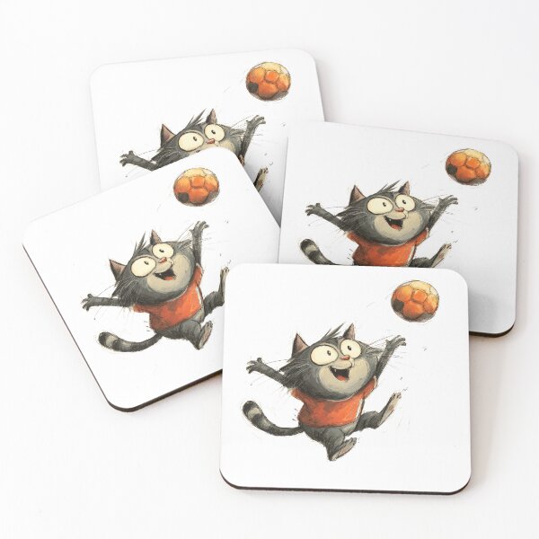 Item preview, Funny Cat Playing Soccer Crazy Cat Soccer Player Gift Cute Football Cat Lover Funny Sports Cat Shirt designed and sold by CozyPawCo.