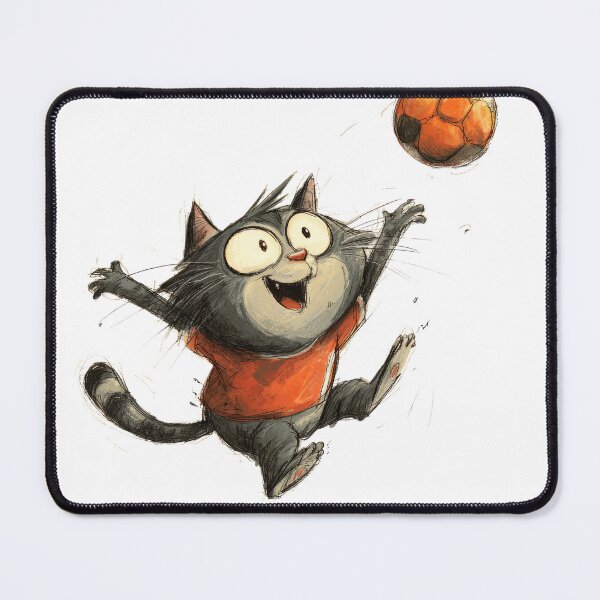 Item preview, Funny Cat Playing Soccer Crazy Cat Soccer Player Gift Cute Football Cat Lover Funny Sports Cat Shirt designed and sold by CozyPawCo.