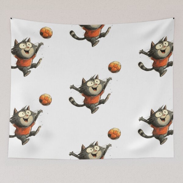 Item preview, Funny Cat Playing Soccer Crazy Cat Soccer Player Gift Cute Football Cat Lover Funny Sports Cat Shirt designed and sold by CozyPawCo.