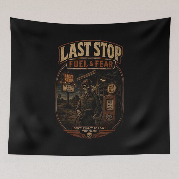 Item preview, Last Stop Fuel & Fear | Retro Ghost Gas Station designed and sold by CreativePrints3.