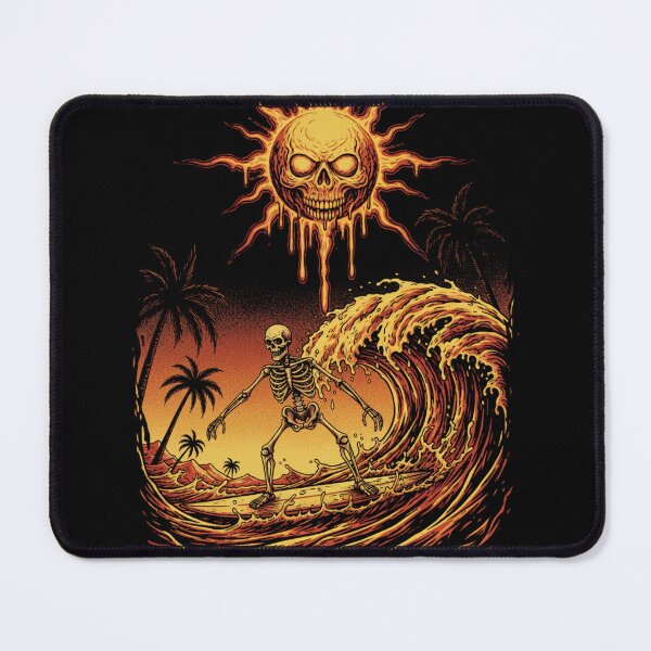 Item preview, Inferno Surf Skeleton Tee – Fire Wave Graphic designed and sold by printedartgoods.