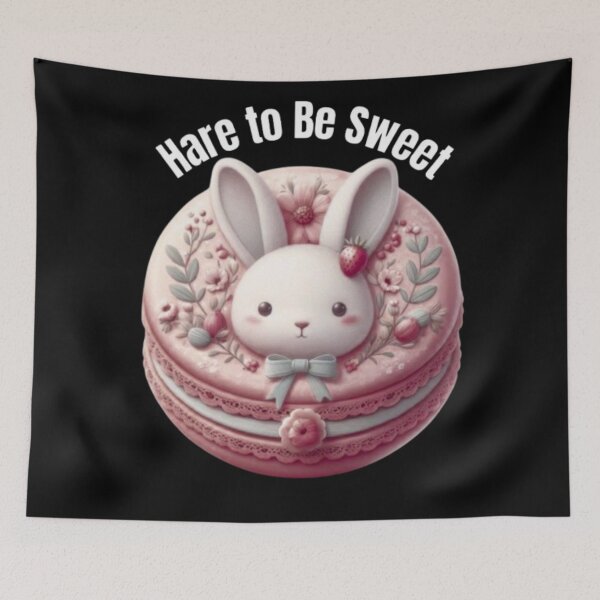 Item preview, Hare to Be Sweet Cute Bunny Macaron Kawaii Dessert Pun designed and sold by HopeAndHustle.