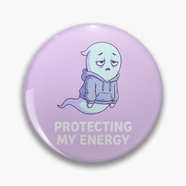 Item preview, Cute Tired Ghost Illustration – “Protecting My Energy” designed and sold by ChaosNest.