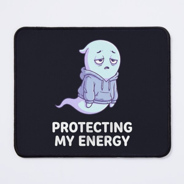 Item preview, Cute Tired Ghost Illustration – “Protecting My Energy” designed and sold by ChaosNest.