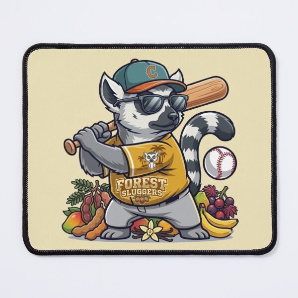 Item preview, Forest Sluggers – Tropical Lemur Baseball Art designed and sold by Dogandesighn.