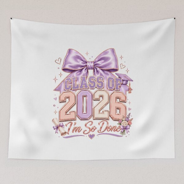 Item preview, Class of 2026 I’m So Done Graduation Design – Cute Pink Purple Senior Graduate Artwork designed and sold by Sixtinebzh.
