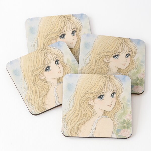 Item preview, Blonde Shoujo Anime Girl Watercolor Art | Dreamy Feminine Aesthetic Illustration designed and sold by Bara Lune Design .