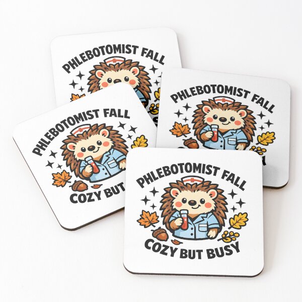 Item preview, Cute Hedgehog Phlebotomist Fall Nurse Design Cozy But Busy Autumn Medical Tech National Phlebotomy Week Gift designed and sold by ClinicalHubs.