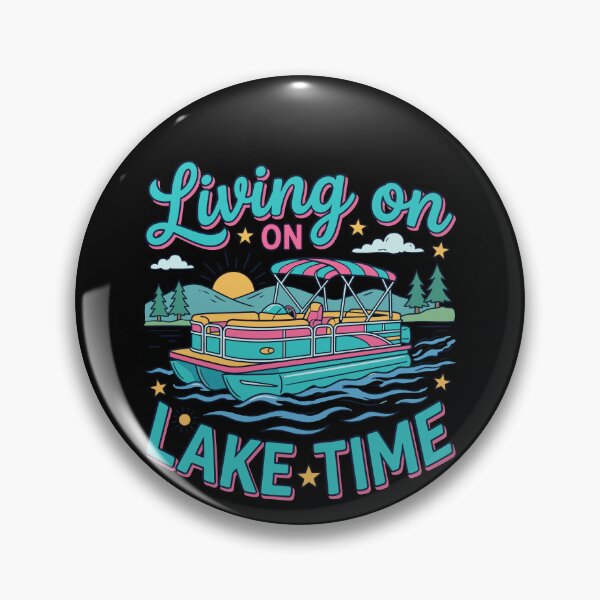 Item preview, Living on Lake Time Cute Pontoon Boat Summer designed and sold by KroghDs.