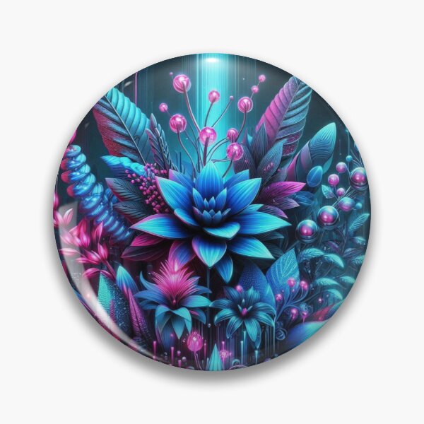 Item preview, Cyber Garden – Futuristic Neon Botanical Art designed and sold by Dogandesighn.