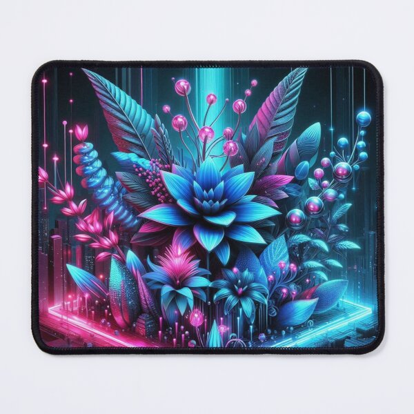 Item preview, Cyber Garden – Futuristic Neon Botanical Art designed and sold by Dogandesighn.
