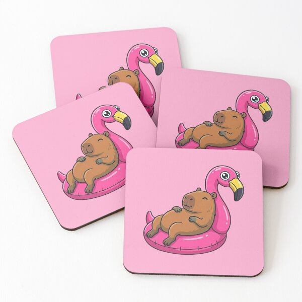 Item preview, Summer Capybara Flamingo Float designed and sold by Ivy-Triggs.