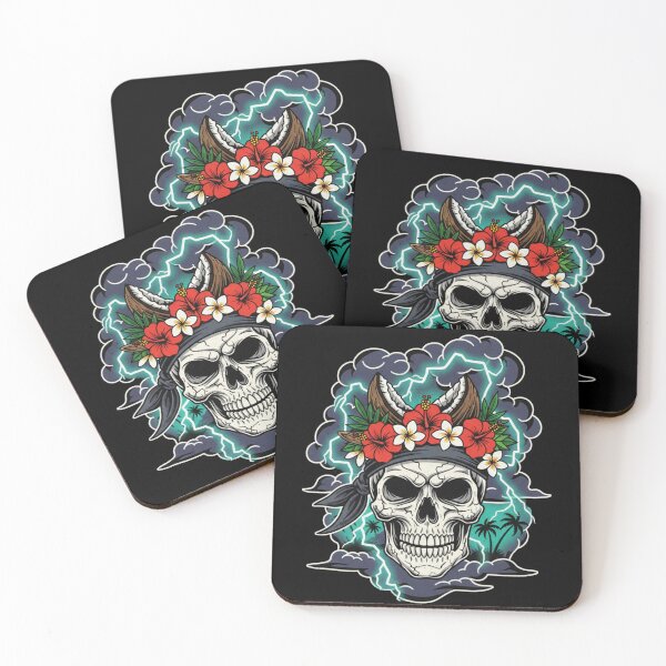 Item preview, Tropical Skull Lightning Crown – Gothic Island Storm Art designed and sold by printedartgoods.