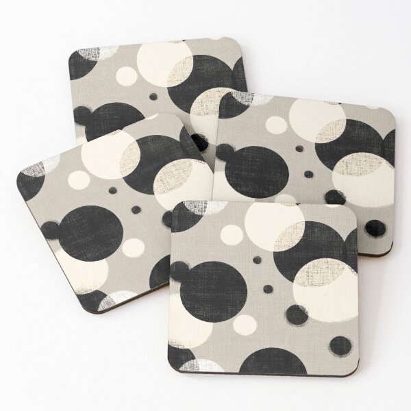 Item preview, Stone Dots — Textured Polka Dot Seamless Pattern | Black Cream Grey designed and sold by Neuro Muse Studio.