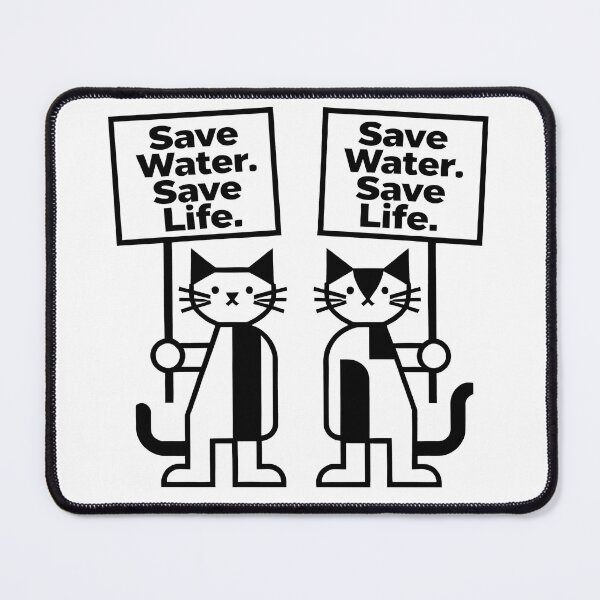 Item preview, Save Water Save Life Cute Cats Activist Design designed and sold by Nuvoro Eco Awareness.
