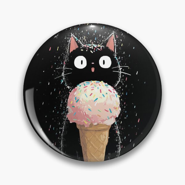 Artikelvorschau, Niedliche schwarze Katze, Eiscreme-Streusel-Explosion, lustiges Kawaii-Katzen-Geschenk für Naschkatzen, Eiscreme-Liebhaber entworfen und verkauft von CozyPawCo.