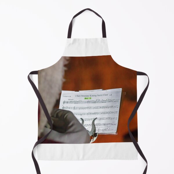 Item preview, Santa Musician Holding 'I Saw Mommy Kissing Santa Claus' Sheet Music While Playing Trumpet designed and sold by Nmallia.