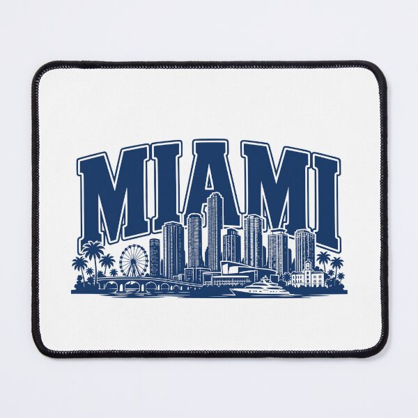 Item preview, Miami Retro Skyline – Classic Blue Florida T-Shirt Design designed and sold by Earth Celebration Designs.