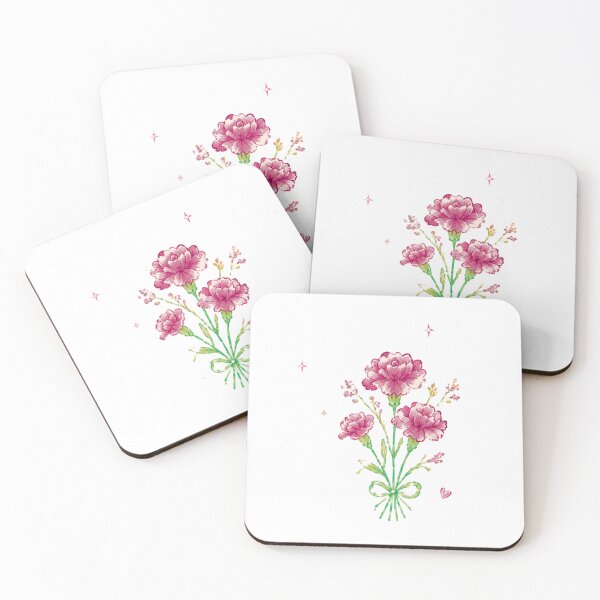Item preview, Pink Carnation Bouquet — Hand-Drawn Watercolour Floral Art Print & Gift designed and sold by IntertwineCo.
