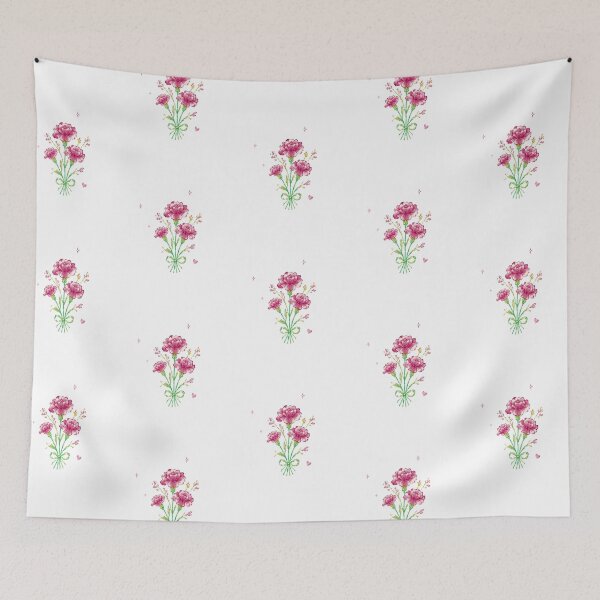 Item preview, Pink Carnation Bouquet — Hand-Drawn Watercolour Floral Art Print & Gift designed and sold by IntertwineCo.
