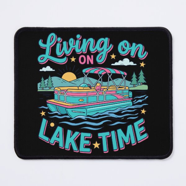Item preview, Living on Lake Time Cute Pontoon Boat Summer designed and sold by KroghDs.