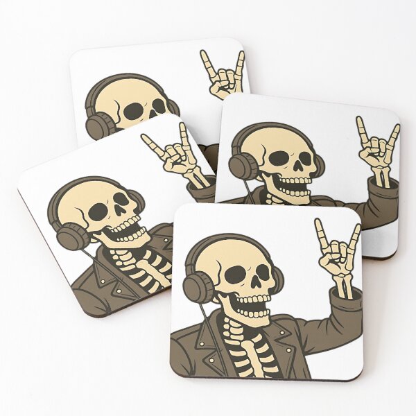 Item preview, Heavy Metal Skull in Leather Jacket - Rock Horns Sticker designed and sold by DarkOriginArts.